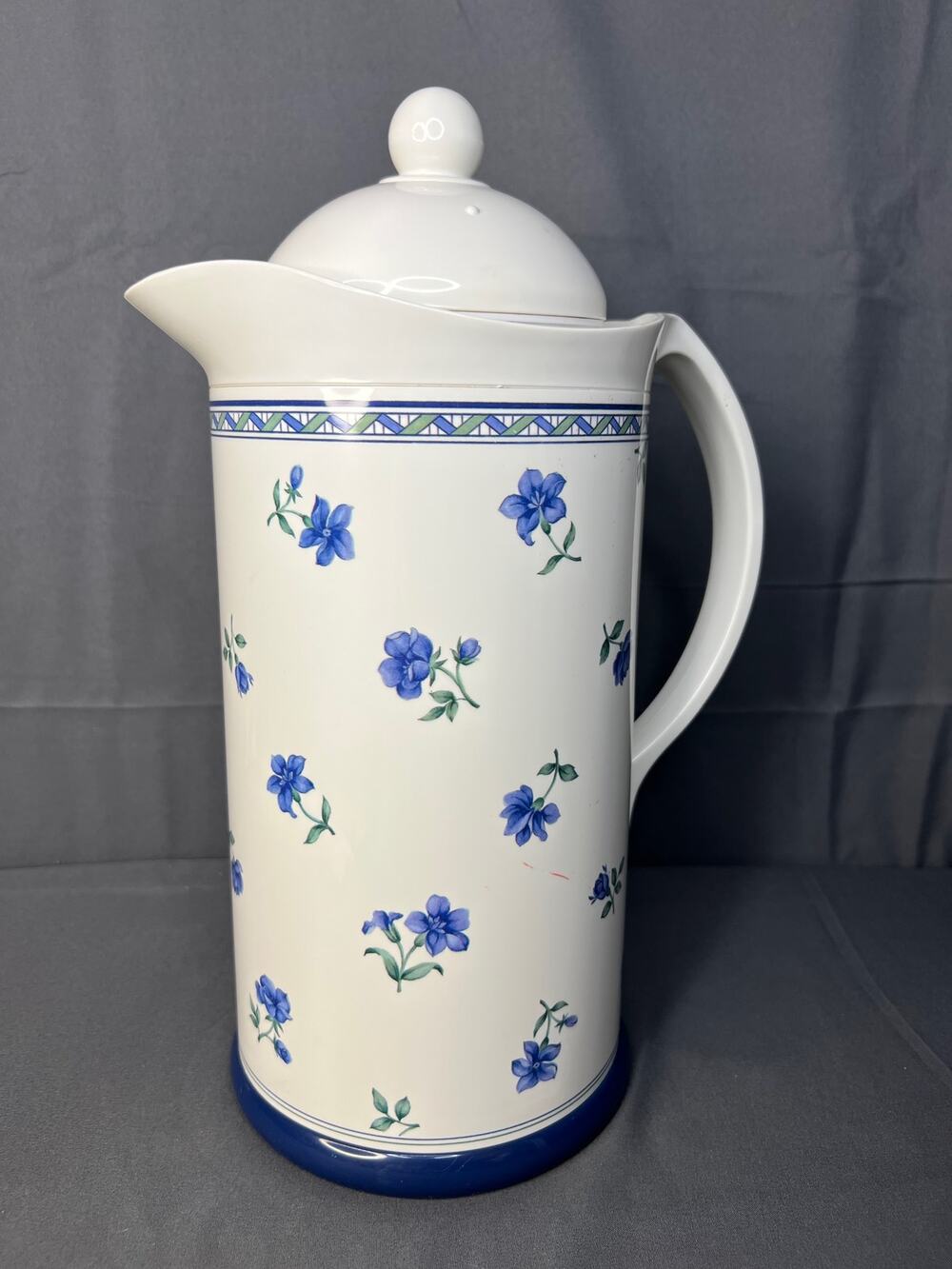 Vintage Mikasa Coffee Tea Carafe 1L Blue Medley